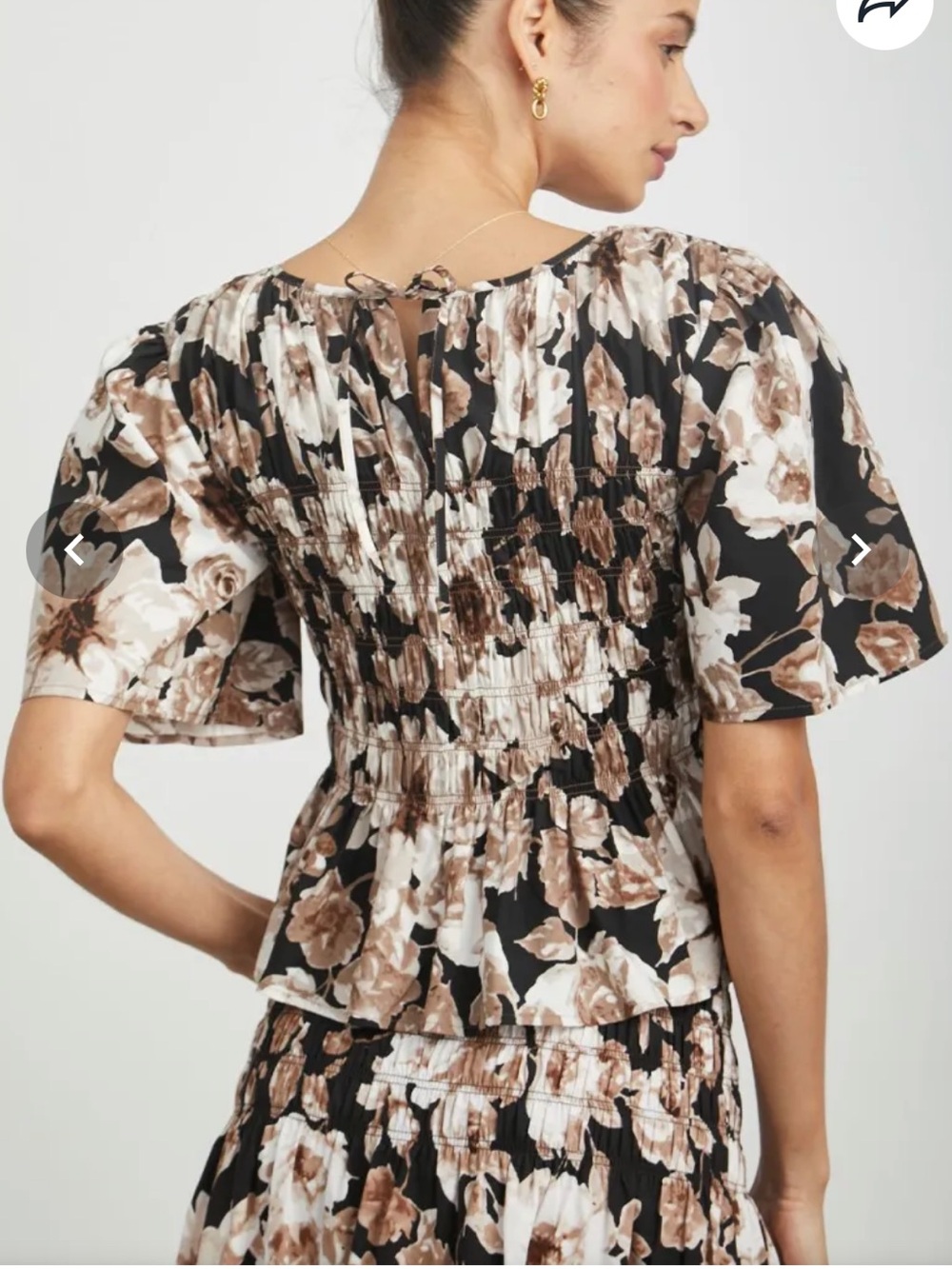 Rails Rosie Top and Skirt in Sepia Roses - Picture 3 of 13
